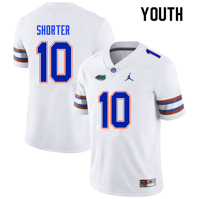 Youth #10 Justin Shorter Florida Gators College Football Jerseys Sale-White - Click Image to Close